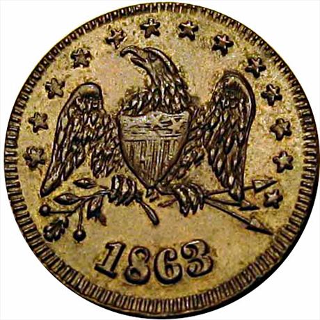 75  -  285/383 a  R7  MS63 Rare Dies Patriotic Civil War token