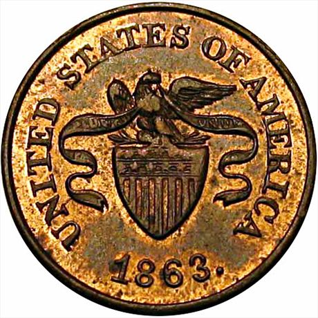 62  -  195/376 a  R4  MS63  Patriotic Civil War token