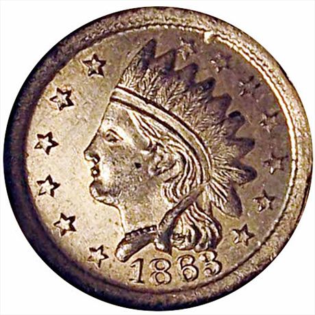 28  -   90/364 fp  Unlisted NGC MS63  Patriotic Civil War token