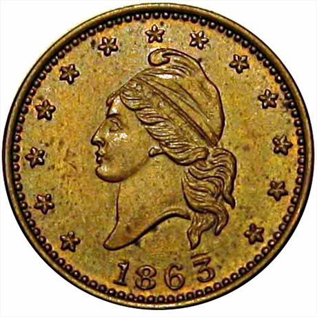 8  -   13/297 a  R2  MS62  Patriotic Civil War token