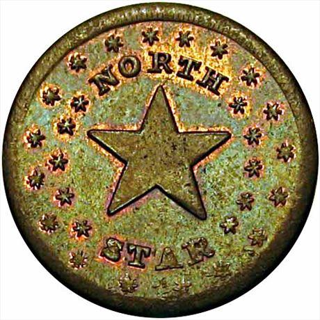 73  -  250/437 a  R6  MS62 North Star Patriotic Civil War token