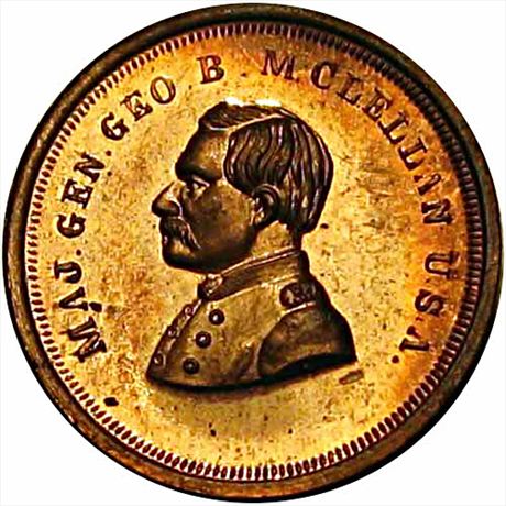 47  -  142/349 a  R9  MS65 McClellan Patriotic Civil War token