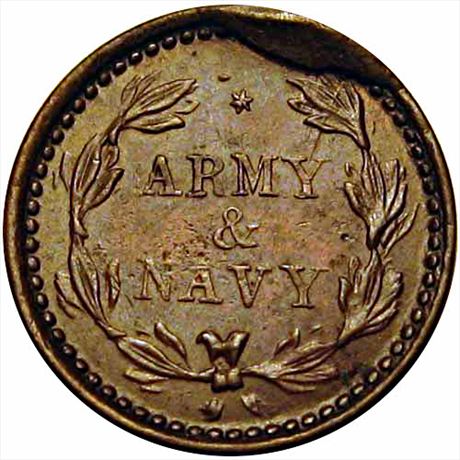 76  -  305/350 a  R9  AU Rare Obverse Die Patriotic Civil War token