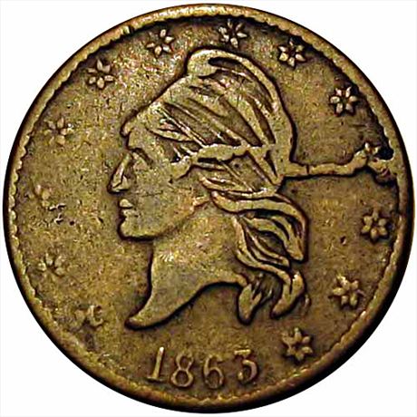 11  -   18/337 a  R6  FINE+  Patriotic Civil War token