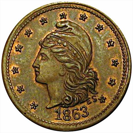 14  -   28/303 a  R2  MS62  Patriotic Civil War token