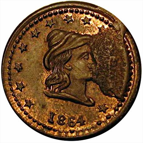 17  -   42/336 a  R4  MS64 Massive Die Cud Mint Error Patriotic Civil War token