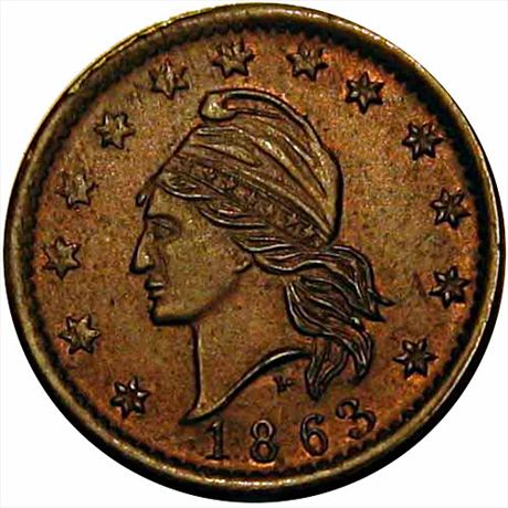 9  -   16/301 a  R4  MS63  Patriotic Civil War token
