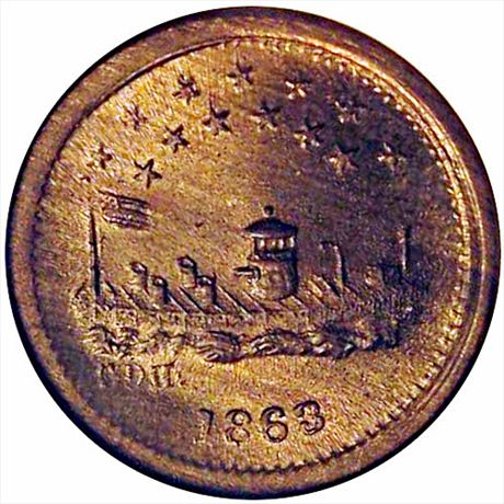 69  -  240/341 d  R9 NGC MS66 Copper Nickel Monitor Patriotic Civil War token