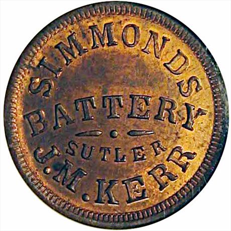 83  -  KY C-10C  R8 NGC MS64 Simmond Battery Kentucky Civil War Sutler Token