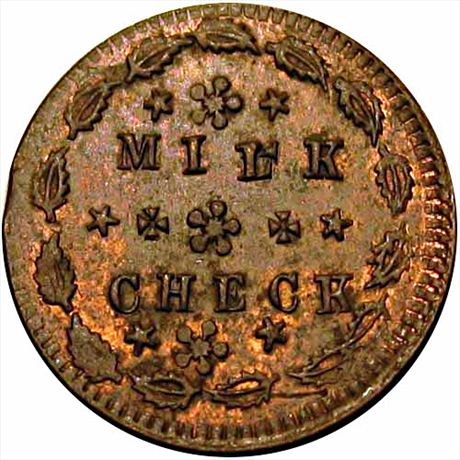 77  -  474/475 a  R8  MS63 Milk Check Patriotic Civil War token
