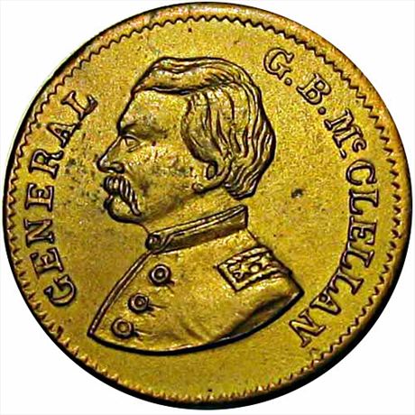 44  -  138/255 b  R4  MS60 McClellan Patriotic Civil War token