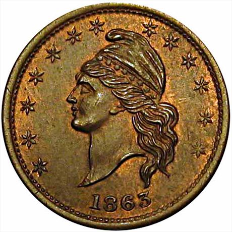 2  -    5/288 a  R2  MS63  Patriotic Civil War token