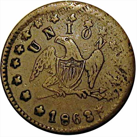 50  -  155/431 a  R4  VF+  Patriotic Civil War token