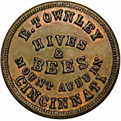 292  -  OH165GB- 2a  R5  MS62 Bees Cincinnati Ohio Civil War Token