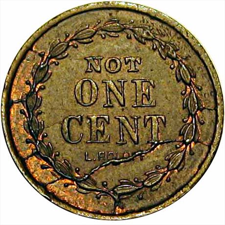 223  -  NY630 C-13a  Unlisted  AU+ Die Crack New York Civil War Token
