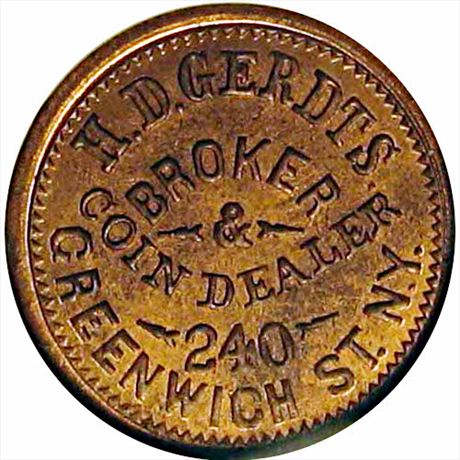 236  -  NY630AD-1a  R3 NGC MS65 Coin Dealer New York Civil War Token