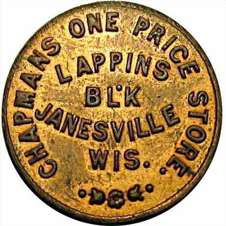 421  -  WI300C-1a  R5  AU Janesville Wisconsin Civil War Token