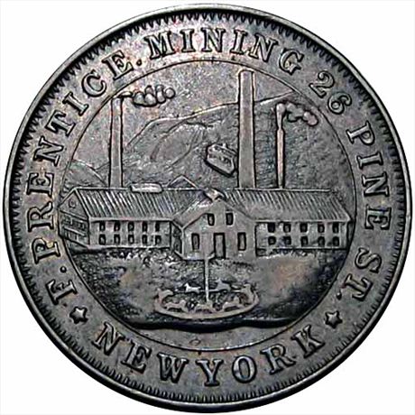 764  -  MILLER NY  644    EF 1867 Silver Mining New York Merchant Token