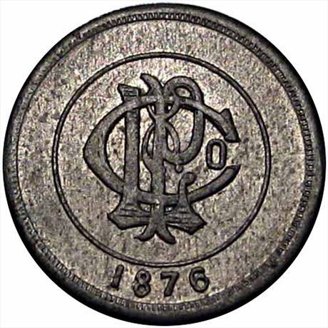730  -  MILLER NY  483    AU 1876 New York Merchant Token