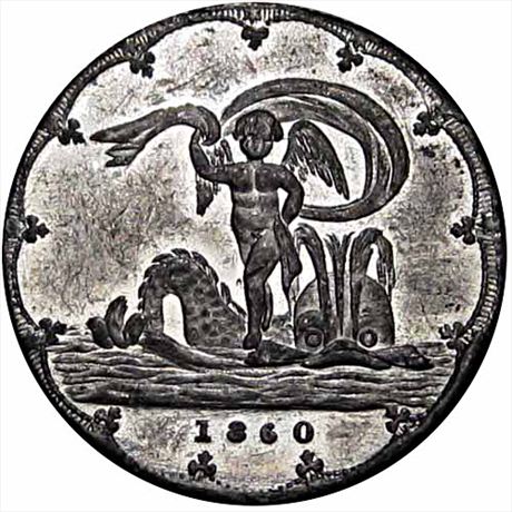 705  -  MILLER NY  324    AU Coin Dealer New York Merchant Token