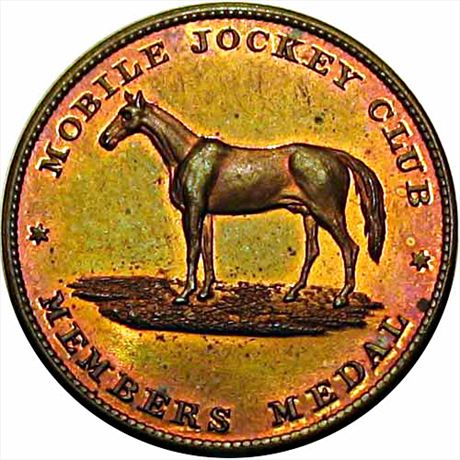 628  -  MILLER AL  3    MS64 Race Horse Mobile Alabama Merchant Token