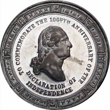 949  -  Baker 576C  R7  MS63 1876 Coin Dealer Washington Token