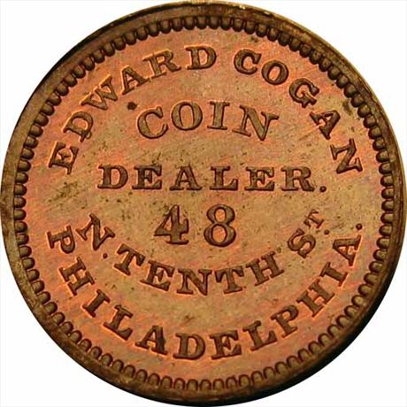 842  -  MILLER PA  90A    MS63 Coin Dealer Philadelphia PA Merchant Token