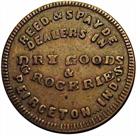 186  -  IN760B-1a  R5  VF Pierceton Indiana Civil War token