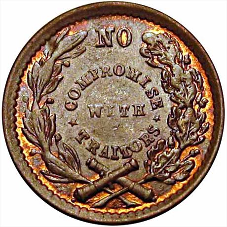 88  -  248/432 a  R3  MS63 No Compromise With Traitors Patriotic Civil War token