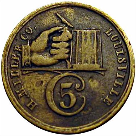 194  -  KY510L-1b  R9  FINE+ Rare Merchant Louisville Kentucky Civil War token