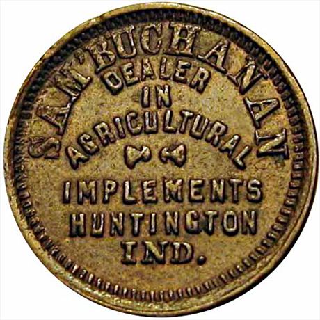 156  -  IN430C-1a  R6  AU Huntington Indiana Civil War token