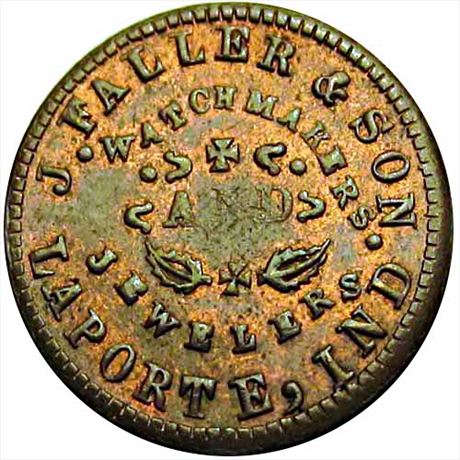 168  -  IN530B-3a  R6  MS63 LaPorte Indiana Civil War token