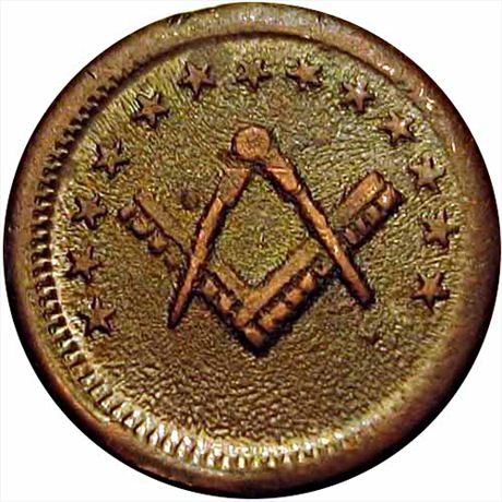 90  -  251/345 a  R5  EF+ Masonic Patriotic Civil War token