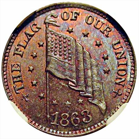 78  -  210/408 a  R3 NGC MS64  Patriotic Civil War token