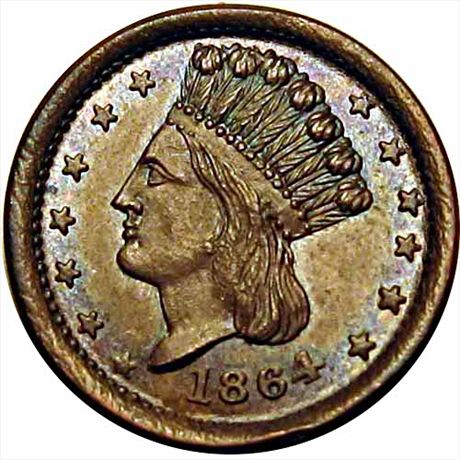 20  -   56/161 a  R5  MS63  Patriotic Civil War token