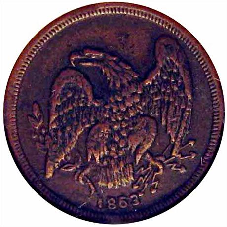 95  -  285A/0 a  R9 NGC EF Very Rare Die Patriotic Civil War token