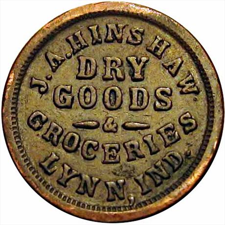 174  -  IN580B-2a  R6  VF Lynn Indiana Civil War token