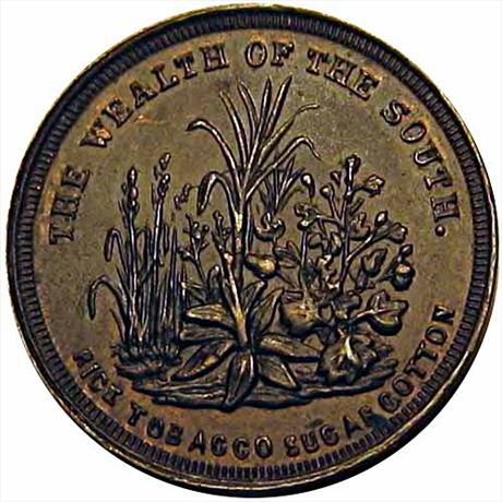 102  -  511/519 a  R8  AU+ Wealth Of The South Patriotic Civil War token