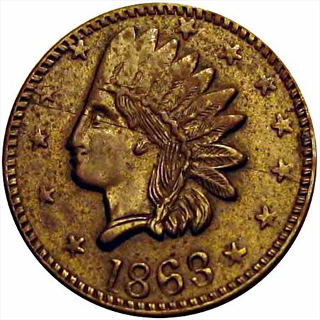 179  -  IN630A- 6b  R6  VF+ Mishawaka Indiana Civil War token