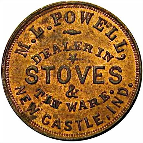 184  -  IN690A-4a  R6  MS64 New Castle Indiana Civil War token
