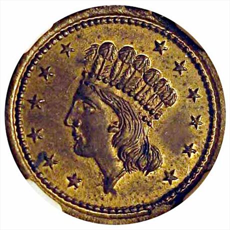 18  -   53/336 b  R7 NGC MS63  Patriotic Civil War token