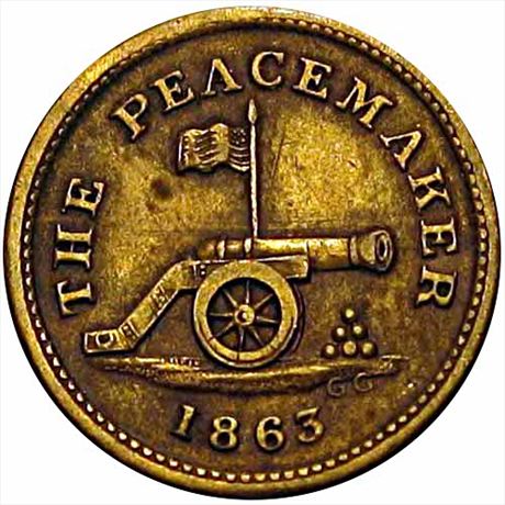 65  -  171/428 b  R9  EF Rare Peacemaker Die Patriotic Civil War token