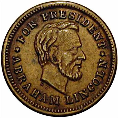 47  -  132/149 a  R5  EF 1864 Abraham Lincoln Patriotic Civil War token