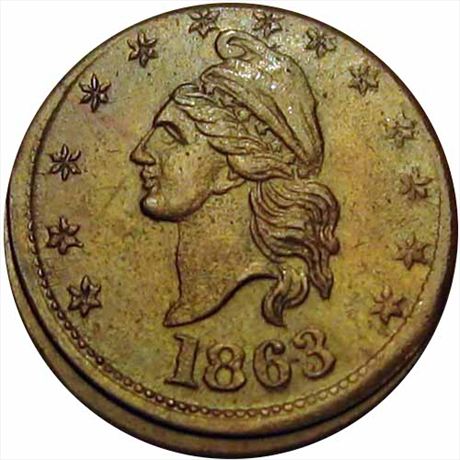 1  -    1/359 a  R7  MS63  Patriotic Civil War token