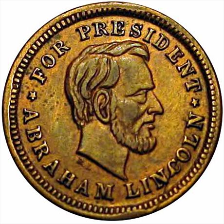 48  -  132/149 a  R5  VF+ 1864 Abraham Lincoln Patriotic Civil War token