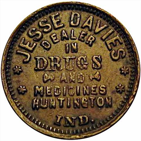 157  -  IN430D-1a  R9  EF+ Huntington Indiana Civil War token