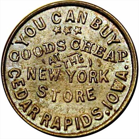 192  -  IA150A-2a  R9  MS63 Cedar Rapids Iowa Civil War token