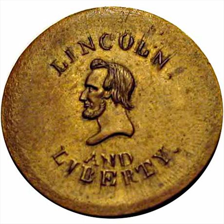 50  -  133/458 b  R5  MS62 Broadstruck Lincoln Error Patriotic Civil War token