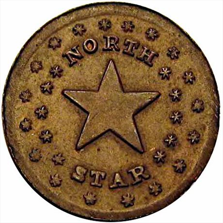 89  -  250/437 a  R5  MS62 North Star Patriotic Civil War token