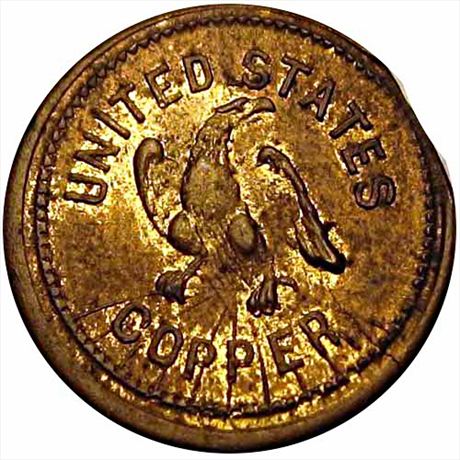 98  -  392/434 b  R9  MS62 Rare Brass Patriotic Civil War token